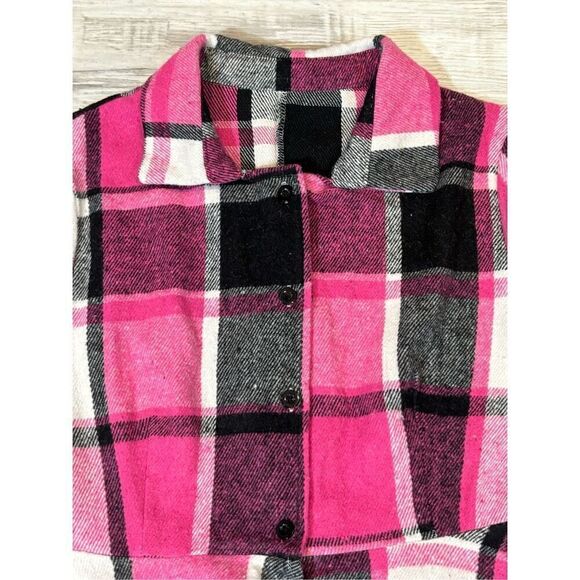 SHEIN pink flannel blouse/top size S - Picture 4 of 10